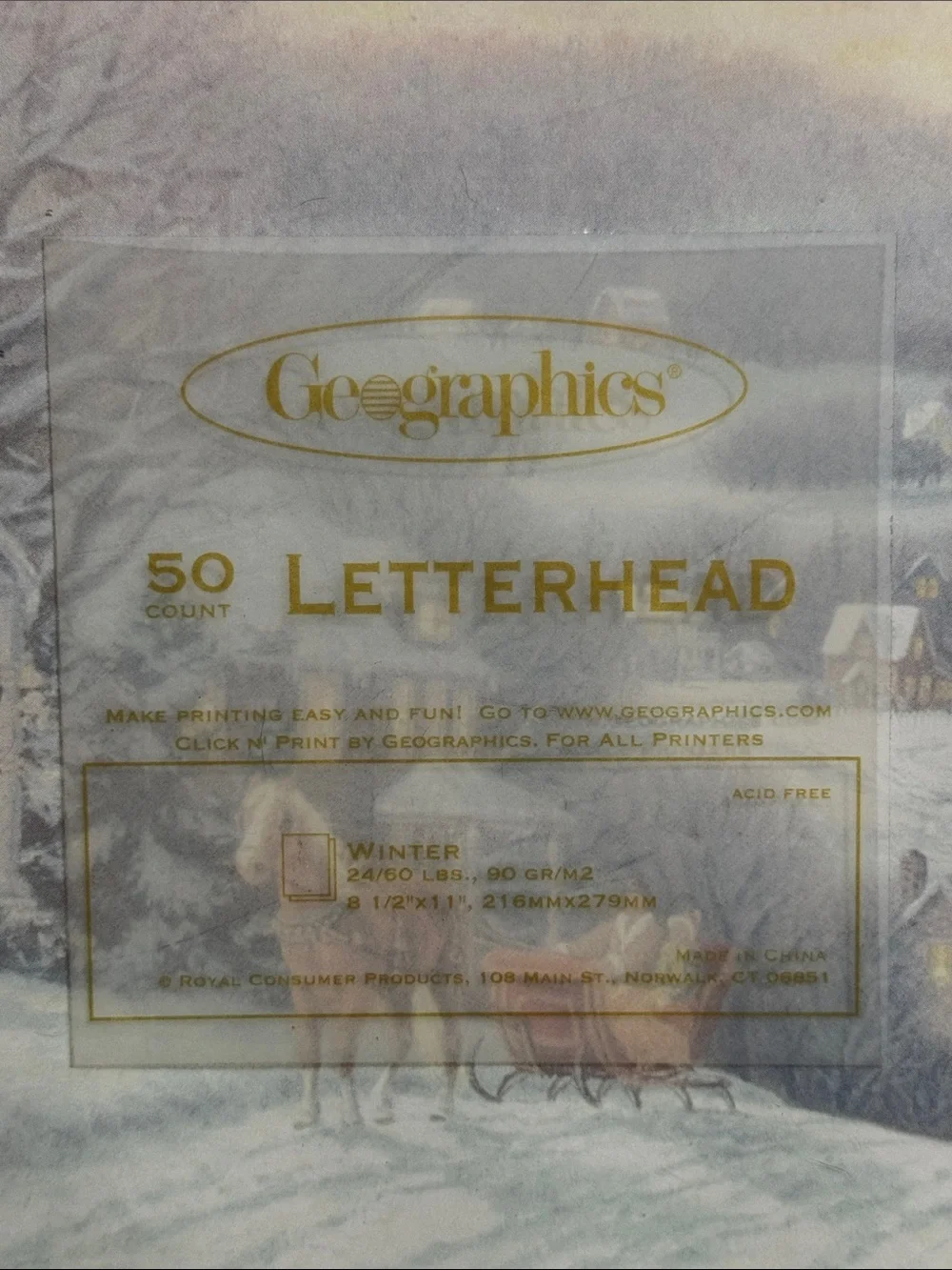 Geographics letterhead envelopes
